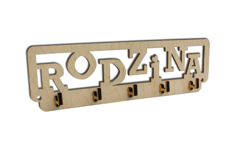 Wieszak na klucze drewniany - RODZINA