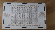Skarbonka WYKREŚLANKA ze sklejki  2000zł - 2