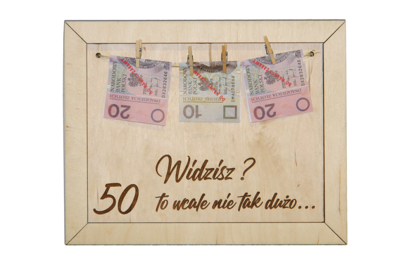 Ramka Tabliczka Prezent na 50 urodziny