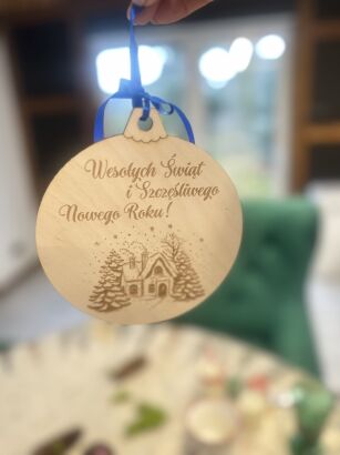 Bombka ze sklejki 14 cm