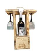 Drewniane Nosidło na Wino z Kieliszkami - 2