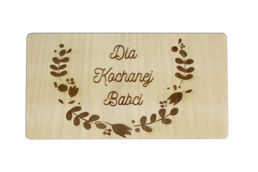 Drewniany koszyk prezentowy DZIEŃ BABCI I DZIADKA